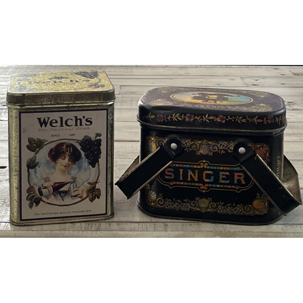 Bristol Ware‎ The Singer Manufacturing Co & Welch's Vintage Tins
